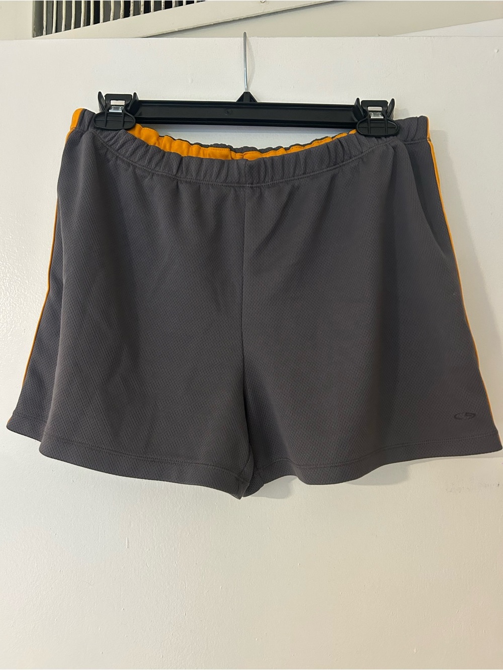 Champion Gray Athletic Shorts with Yellow Trim